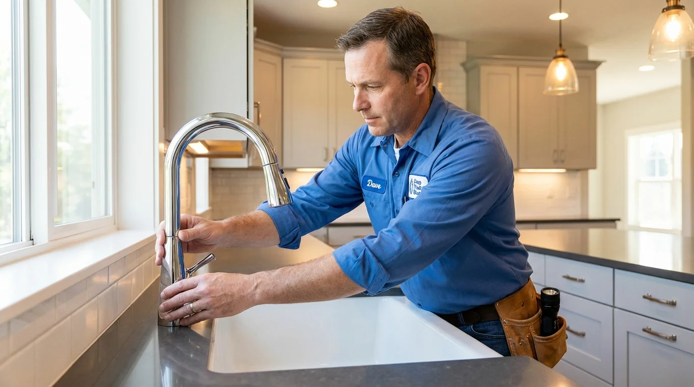 Kitchen faucet installation by Johns Plumbing LLC in Breese